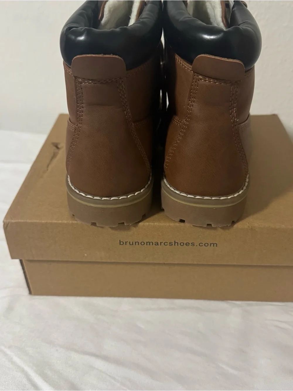 Bruno Marc Boys Size 2 Winter Snow Brown with Black Padded Ankle Collar See Desc
